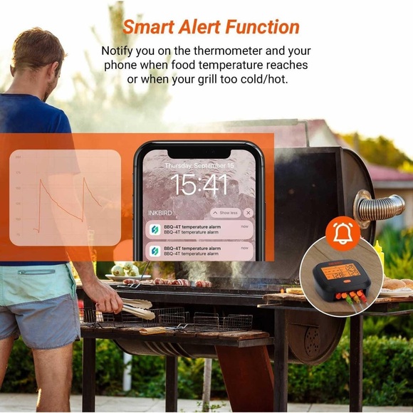 NEW Smart Wifi BBQ Meat Thermometer App Control 32℉~572℉ Temp Range 11 Modes - Picture 3 of 5